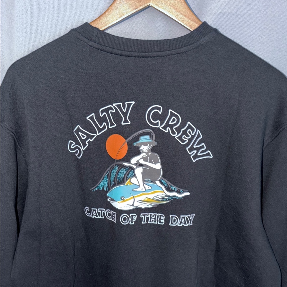 Salty Crew Black Crew Neck Coastal Skater NWT - Picture 6 of 10